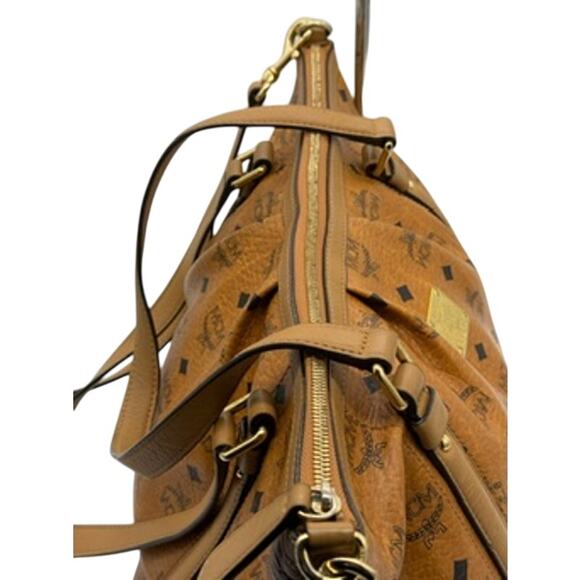 MCM Visetos Tote*Signature Cognac Design*Dual handle cross-body!*COMMUTER - Picture 6 of 14